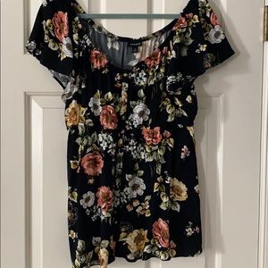 off-the-shoulder flower top